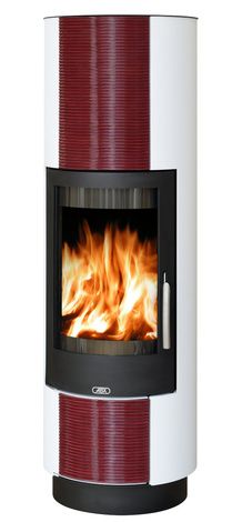 Печь-камин ABX Porto II, бордовый кафель, белая в Сыктывкаре